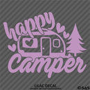 Happy Camper Camping Vinyl Decal Style 2