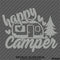 Happy Camper Camping Vinyl Decal Style 2