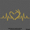 Heartbeat: Fish Hook And Antlers Hunting/Fishing Vinyl Decal