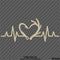 Heartbeat: Fish Hook And Antlers Hunting/Fishing Vinyl Decal