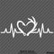 Heartbeat: Fish Hook And Antlers Hunting/Fishing Vinyl Decal