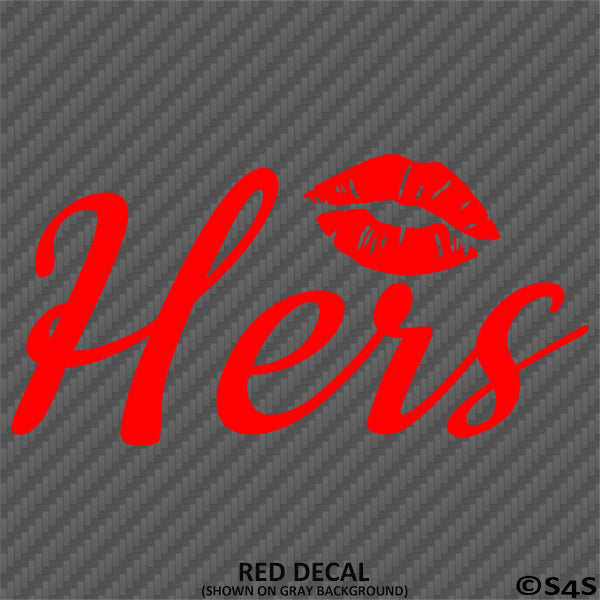 Hers Kiss Lips Automotive Vinyl Decal