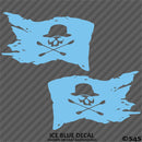 Kayak Flag Skull And Crossbones (PAIR) Vinyl Decal