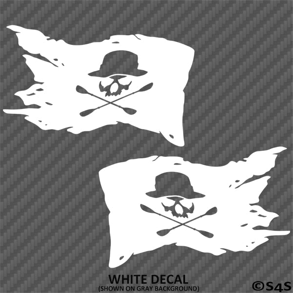 Kayak Flag Skull And Crossbones (PAIR) Vinyl Decal