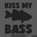 Kiss My Bass Funny Fishing Hunting Vinyl Decal