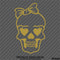 Lady Skull With Bow Vinyl Decal