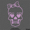 Lady Skull With Bow Vinyl Decal