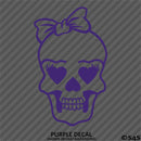 Lady Skull With Bow Vinyl Decal