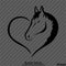 Love Heart Horse Riding Vinyl Decal