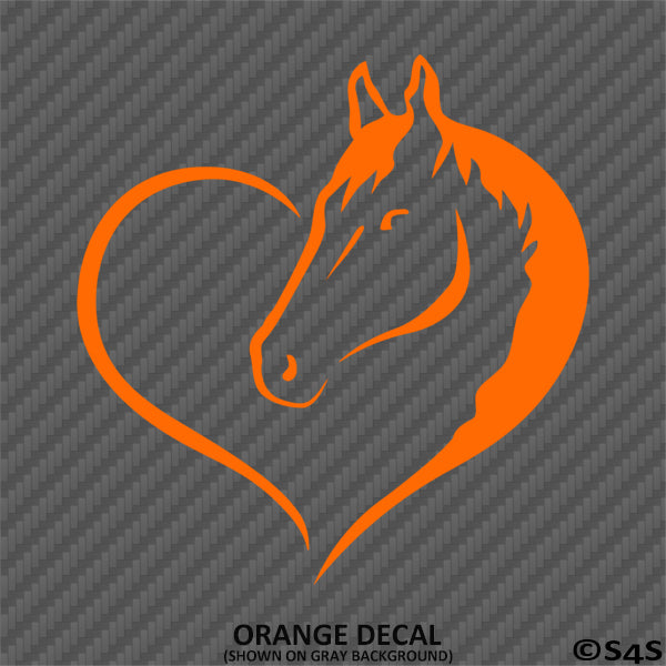 Love Heart Horse Riding Vinyl Decal