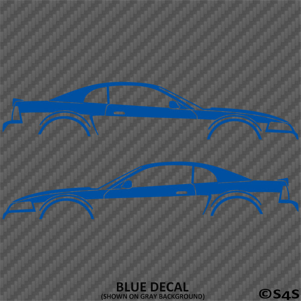 99-04 Ford Mustang Car Silhouette Vinyl Decal (PAIR)