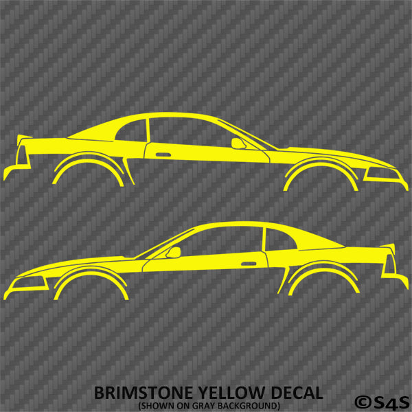 99-04 Ford Mustang Car Silhouette Vinyl Decal (PAIR)
