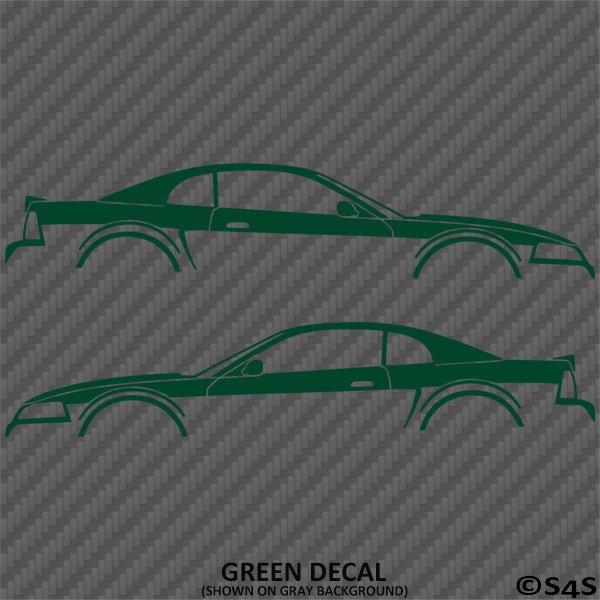 99-04 Ford Mustang Car Silhouette Vinyl Decal (PAIR)
