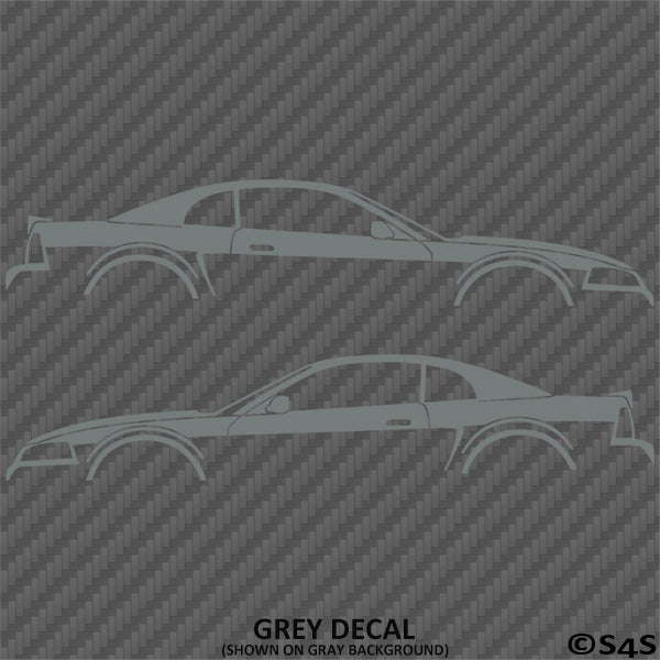 99-04 Ford Mustang Car Silhouette Vinyl Decal (PAIR)