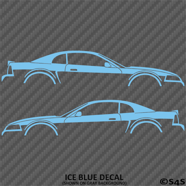 99-04 Ford Mustang Car Silhouette Vinyl Decal (PAIR)