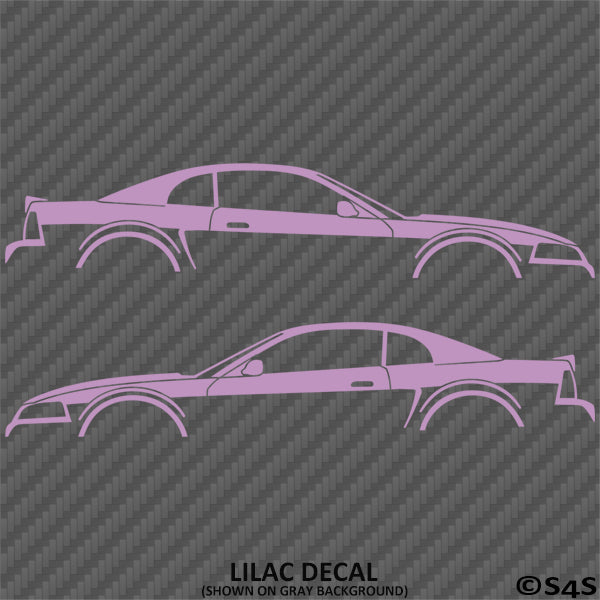 99-04 Ford Mustang Car Silhouette Vinyl Decal (PAIR)