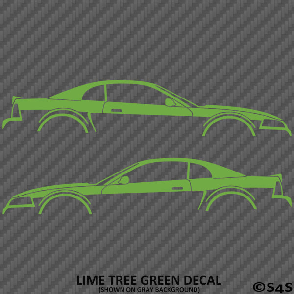 99-04 Ford Mustang Car Silhouette Vinyl Decal (PAIR)
