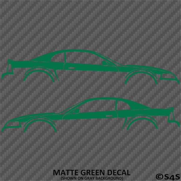 99-04 Ford Mustang Car Silhouette Vinyl Decal (PAIR)