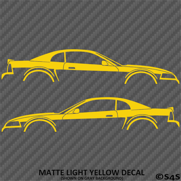 99-04 Ford Mustang Car Silhouette Vinyl Decal (PAIR)