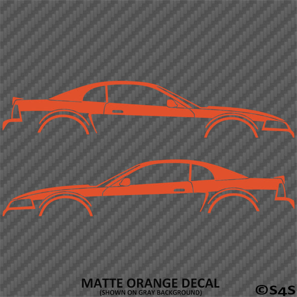 99-04 Ford Mustang Car Silhouette Vinyl Decal (PAIR)