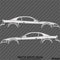 99-04 Ford Mustang Car Silhouette Vinyl Decal (PAIR)