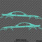 99-04 Ford Mustang Car Silhouette Vinyl Decal (PAIR)