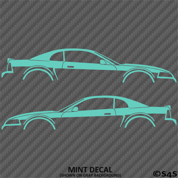 99-04 Ford Mustang Car Silhouette Vinyl Decal (PAIR)