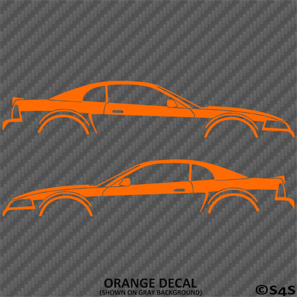 99-04 Ford Mustang Car Silhouette Vinyl Decal (PAIR)