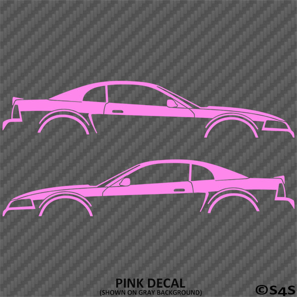 99-04 Ford Mustang Car Silhouette Vinyl Decal (PAIR)