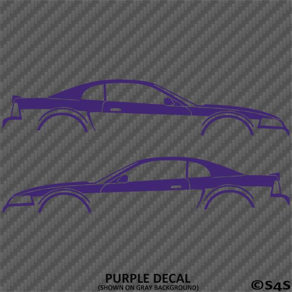 99-04 Ford Mustang Car Silhouette Vinyl Decal (PAIR)