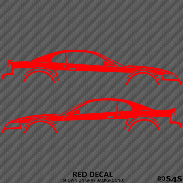 99-04 Ford Mustang Car Silhouette Vinyl Decal (PAIR)