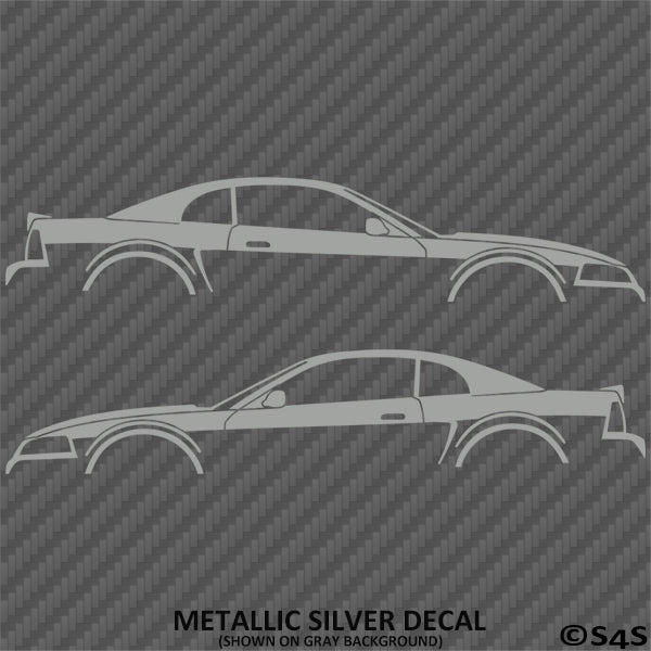 99-04 Ford Mustang Car Silhouette Vinyl Decal (PAIR)