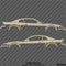 99-04 Ford Mustang Car Silhouette Vinyl Decal (PAIR)