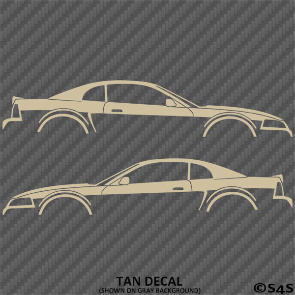 99-04 Ford Mustang Car Silhouette Vinyl Decal (PAIR)