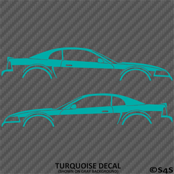 99-04 Ford Mustang Car Silhouette Vinyl Decal (PAIR)