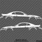99-04 Ford Mustang Car Silhouette Vinyl Decal (PAIR)