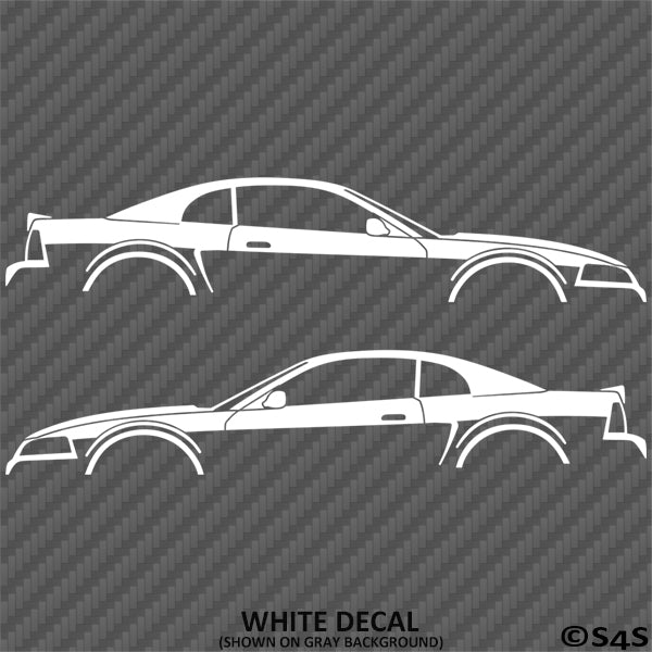 99-04 Ford Mustang Car Silhouette Vinyl Decal (PAIR)
