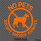 Business Decal: No Pets Allowed, Except Service Animals Vinyl Decal