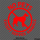 Business Decal: No Pets Allowed, Except Service Animals Vinyl Decal