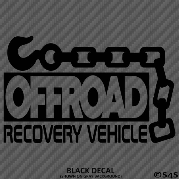 Recovery Vehicle Sticker Off-Road Recovery Vehicle Tow Hook Vinyl Decal – S4S Designs