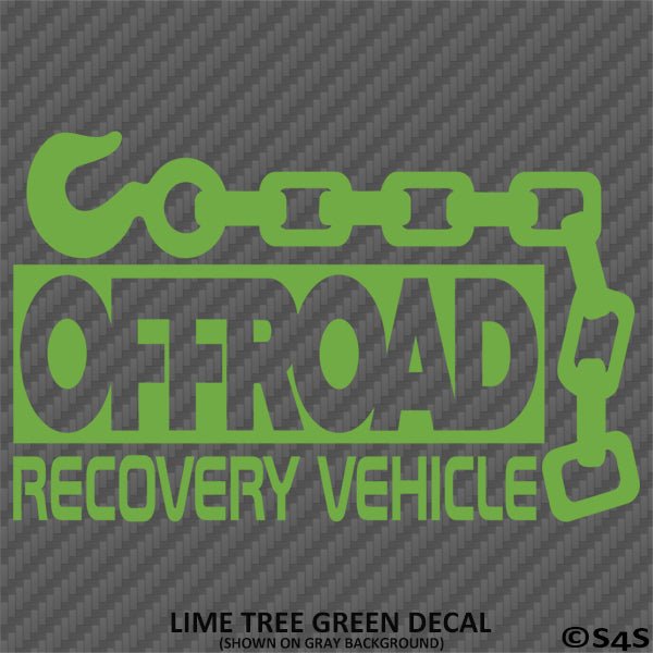 Recovery Vehicle Sticker Off-Road Recovery Vehicle Tow Hook Vinyl Decal – S4S Designs