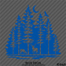 Buck And Doe Outdoor Woods Scene Vinyl Decal