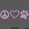 Peace Love Pet Paw Cute Pet Vinyl Decal