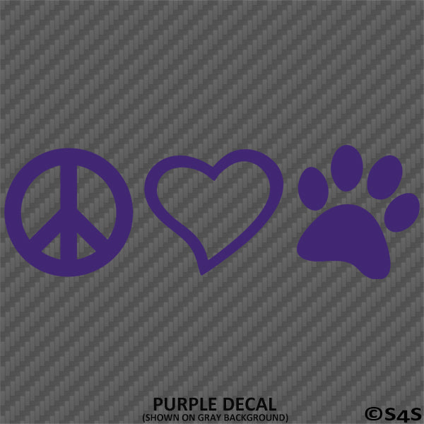 Peace Love Pet Paw Cute Pet Vinyl Decal