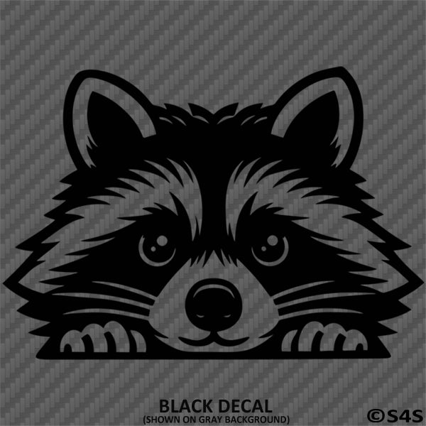 Peeking Raccoon Cute Funny Vinyl Decal