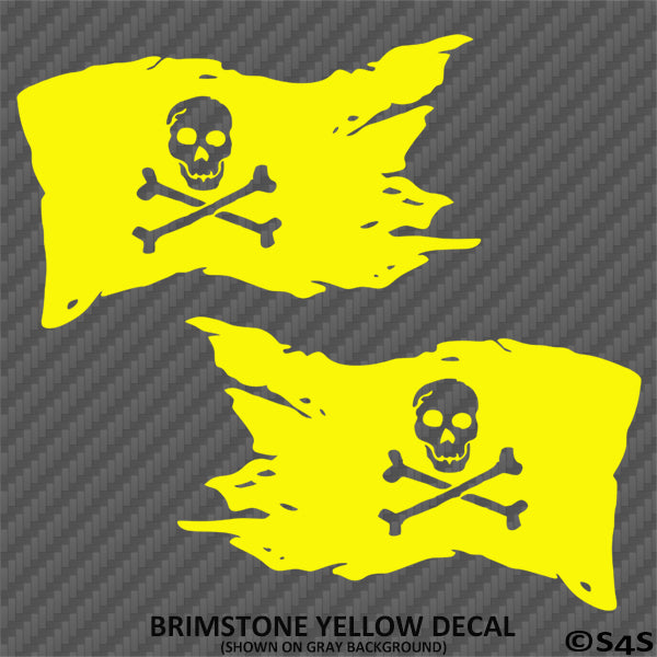 Pirate Flag Skull And Crossbones Caribbean Ship Vinyl Decal (PAIR)