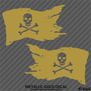 Pirate Flag Skull And Crossbones Caribbean Ship Vinyl Decal (PAIR)