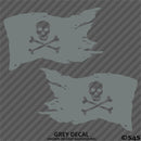 Pirate Flag Skull And Crossbones Caribbean Ship Vinyl Decal (PAIR)