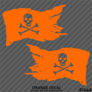 Pirate Flag Skull And Crossbones Caribbean Ship Vinyl Decal (PAIR)