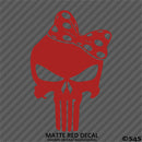 Lady Punisher Style Skull With Bow Vinyl Decal